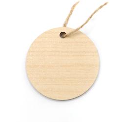 Бирка из ламинированного ХДФ на верёвке, Круглая