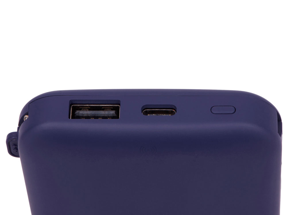 Внешний беспроводной аккумулятор с подсветкой лого Astro, 10000 mAh, темно-синий (Р)