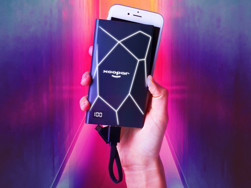 Портативное зарядное устройство XOOPAR GEO, мокрый асфальт Портативное зарядное устройство XOOPAR GEO, мокрый асфальт