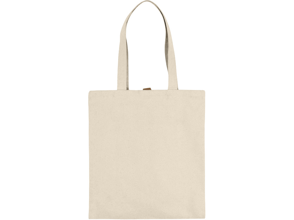 Сумка Clip из хлопка 340 г/м2 с застежкой из экокожи, натуральный