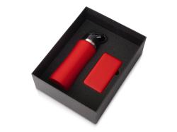 Подарочный набор с бутылкой для воды и повербанком С1, 5000 mAh, красный Подарочный набор с бутылкой для воды и повербанком С1, 5000 mAh, красный
