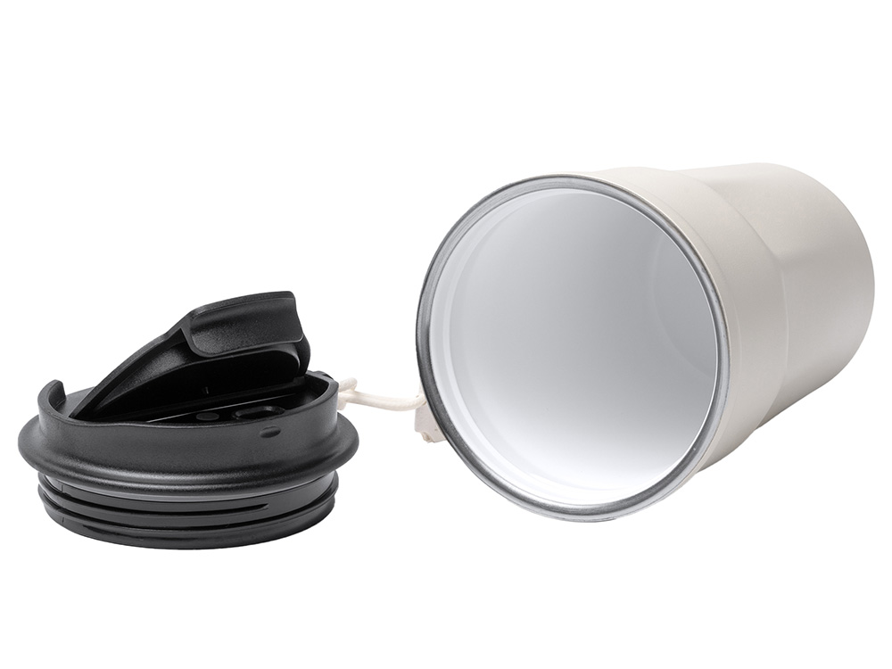 Термокружка KEURY из нержавеющей стали с двойными стенками и ручкой с керамической слоем, белый