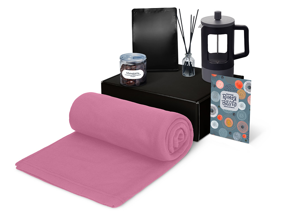 Подарочный набор Re:y. Vive с пледом, френч-прессом и кофе