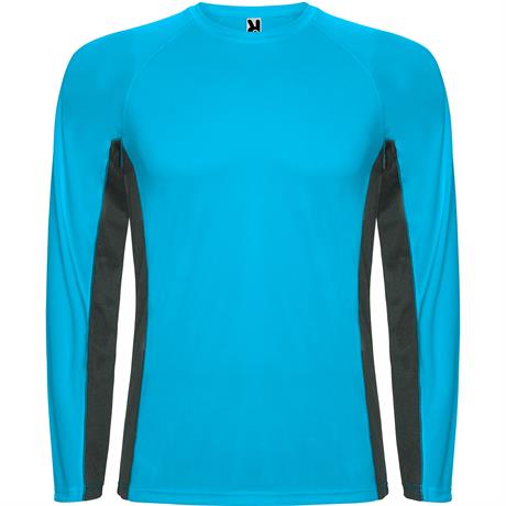 Спортивная футболка SHANGHAI L/S мужская, БИРЮЗОВЫЙ/ТЕМНЫЙ ГРАФИТ 2XL