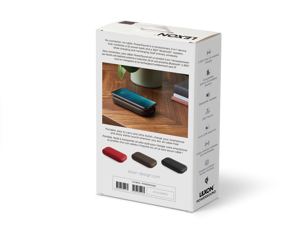 Внешний аккумулятор с беспроводной колонкой Powersound, черный Внешний аккумулятор с беспроводной колонкой Powersound, черный