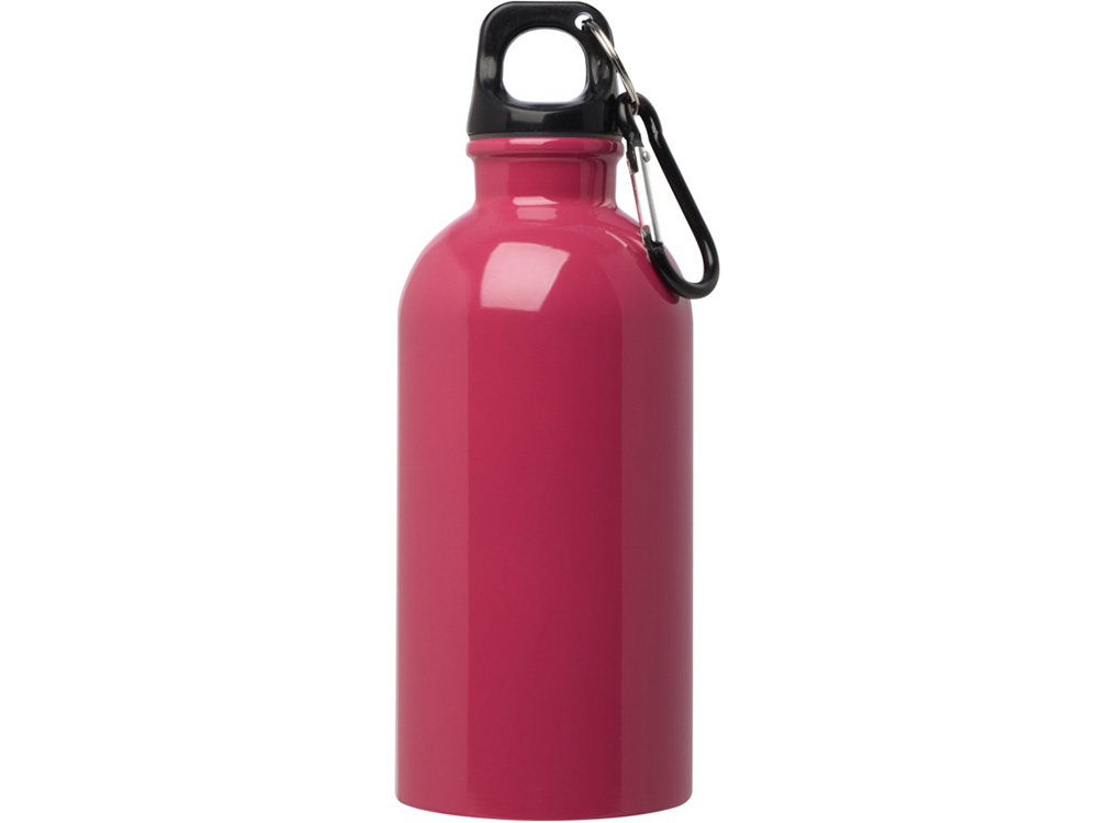 Одностенная бутылка для воды с карабином Oregon, изготовленная из нержавеющей стали, сертифицированной по стандарту RCS, объемом 400 мл - Фуксия