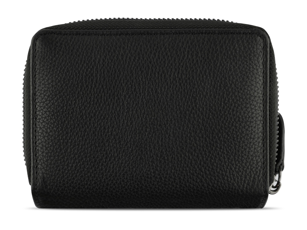 Кошелёк женский BUGATTI Bella, с RFID защитой, чёрный, воловья кожа/полиэстер, 12х2,5х9,5 см