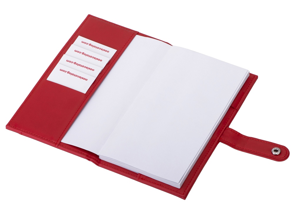 Блокнот-кошелек с сменным блоком А6 Wall Street, 64 листа, красный