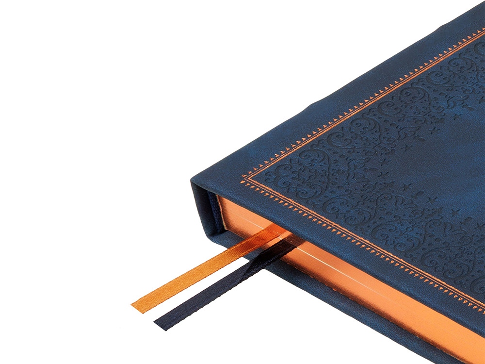 Ежедневник недатированный А5 Royal, синий с бронзовым срезом Ежедневник недатированный А5 Royal, синий с бронзовым срезом