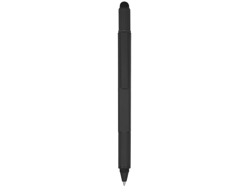 Ручка шариковая металлическая Tool, черный. Встроенный уровень, мини отвертка, стилус