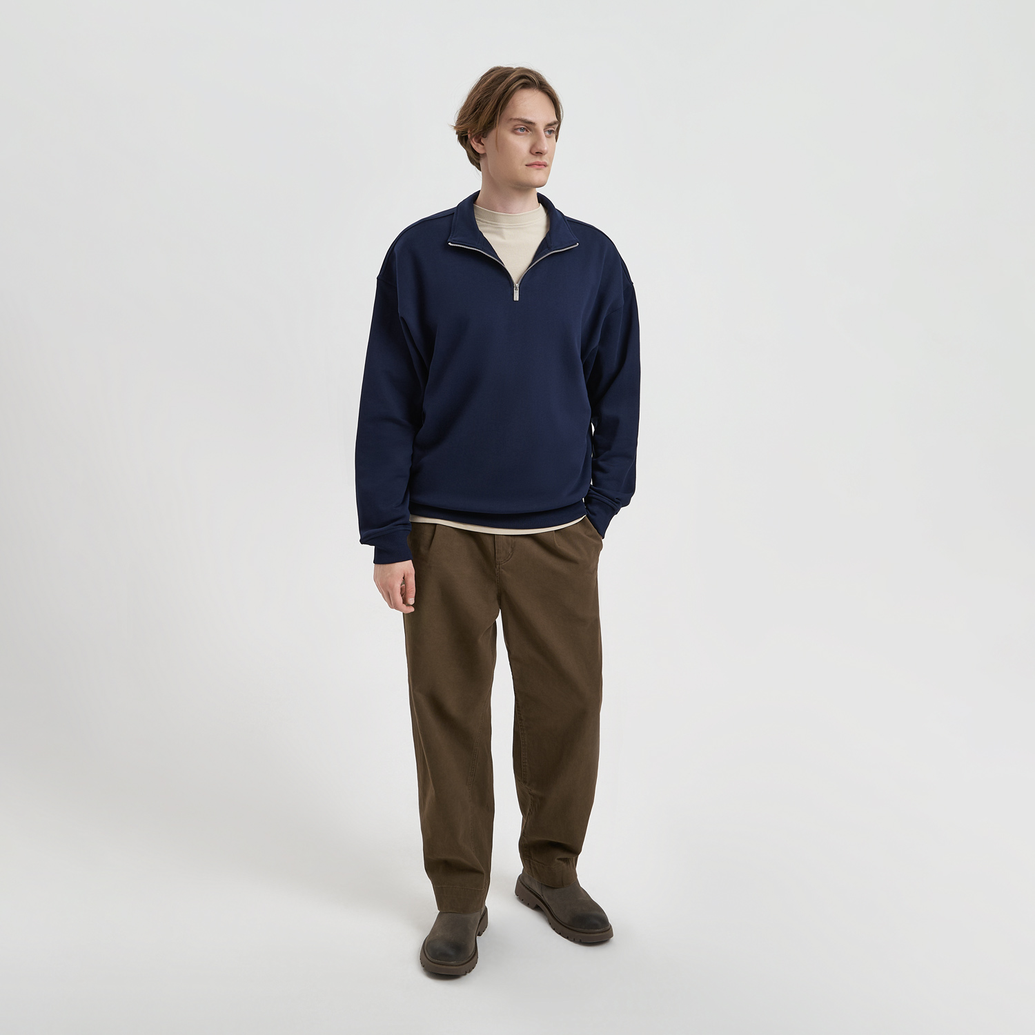 Толстовка на молнии унисекс Флоу (Flow), темно-синяя, размер 5XL/6XL Толстовка на молнии унисекс Флоу (Flow), темно-синяя, размер 5XL/6XL