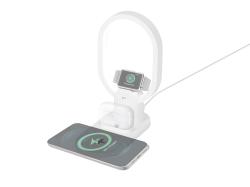 Беспроводная зарядная станция 4-в-1 Portal c лампой, 15 Вт, белый