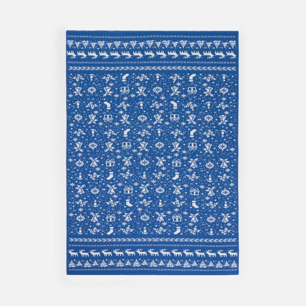 Плед Holidale, синий с молочным