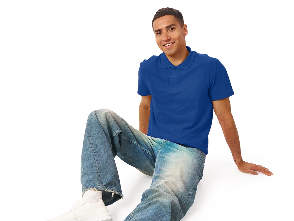 Рубашка поло First мужская, классический синий