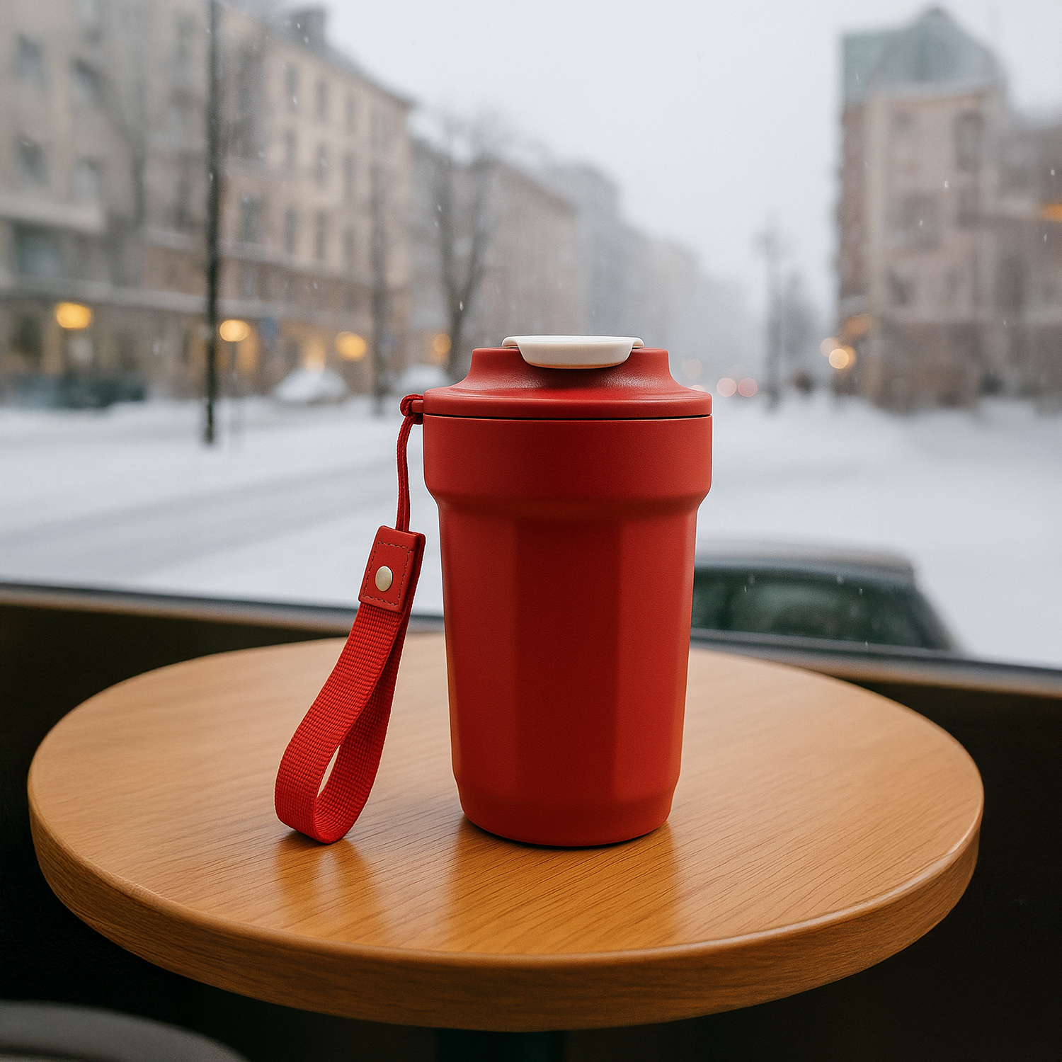 Термостакан TEDGE (красный с белым)