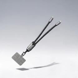 Ремешок-держатель для телефона с зарядным кабелем USB-C - USB-C Lany Wristband Charge Eco, серый