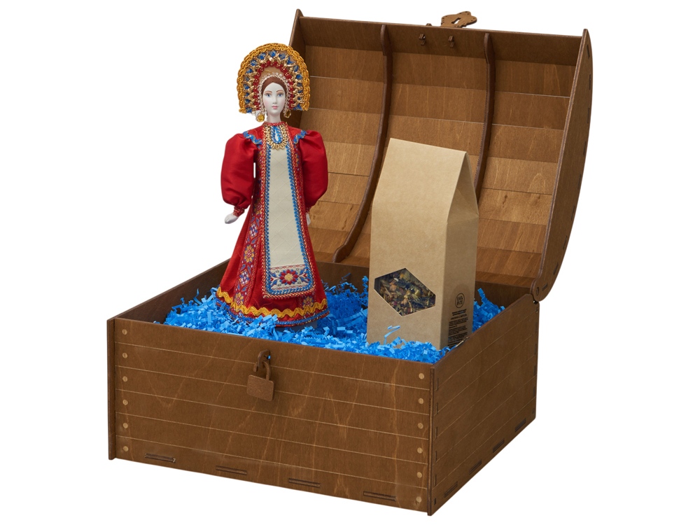 Подарочный набор: кукла фарфоровая, чай Малина с мятой, красный Подарочный набор: кукла фарфоровая, чай Малина с мятой, красный