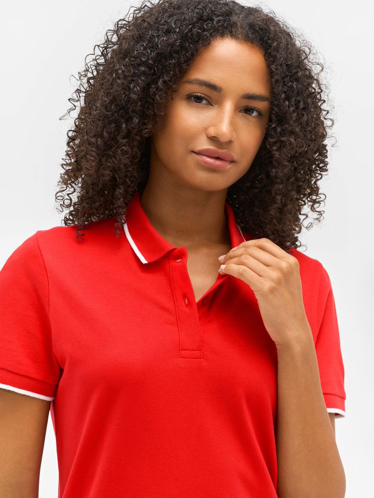 Рубашка поло унисекс Palermo, белая с темно-синим