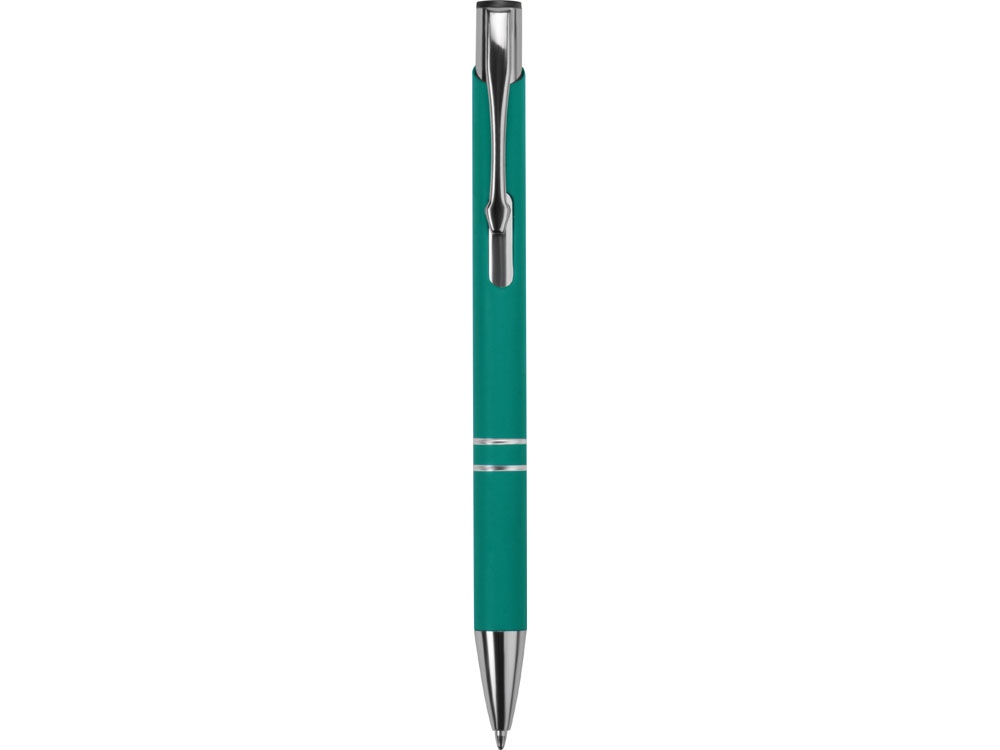 Ручка металлическая шариковая Legend Gum софт-тач, бирюзовый