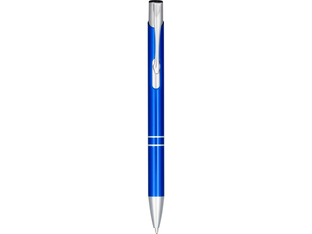 Кнопочная шариковая ручка Moneta из анодированного алюминия, черные чернила, cиний