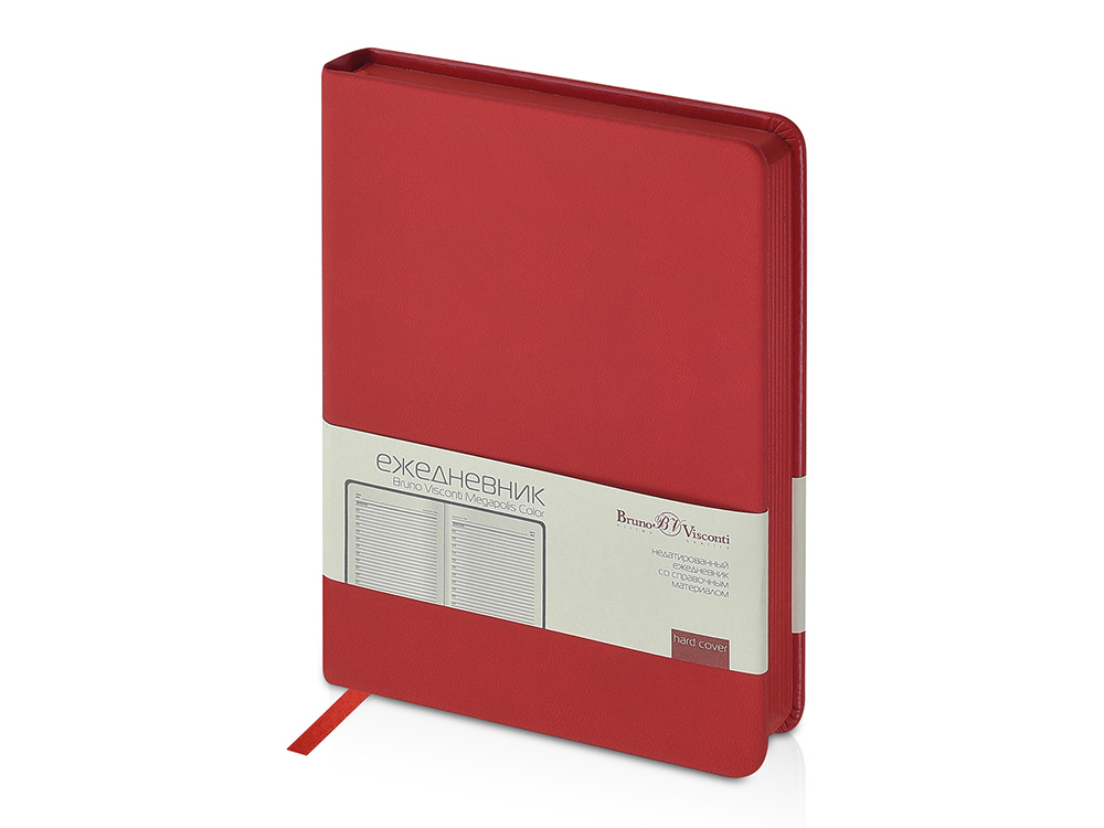 Ежедневник недатированный А6+ Megapolis Color, красный