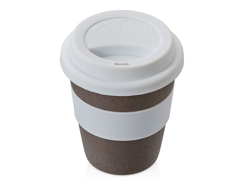 Стакан с силиконовой крышкой Café, белый