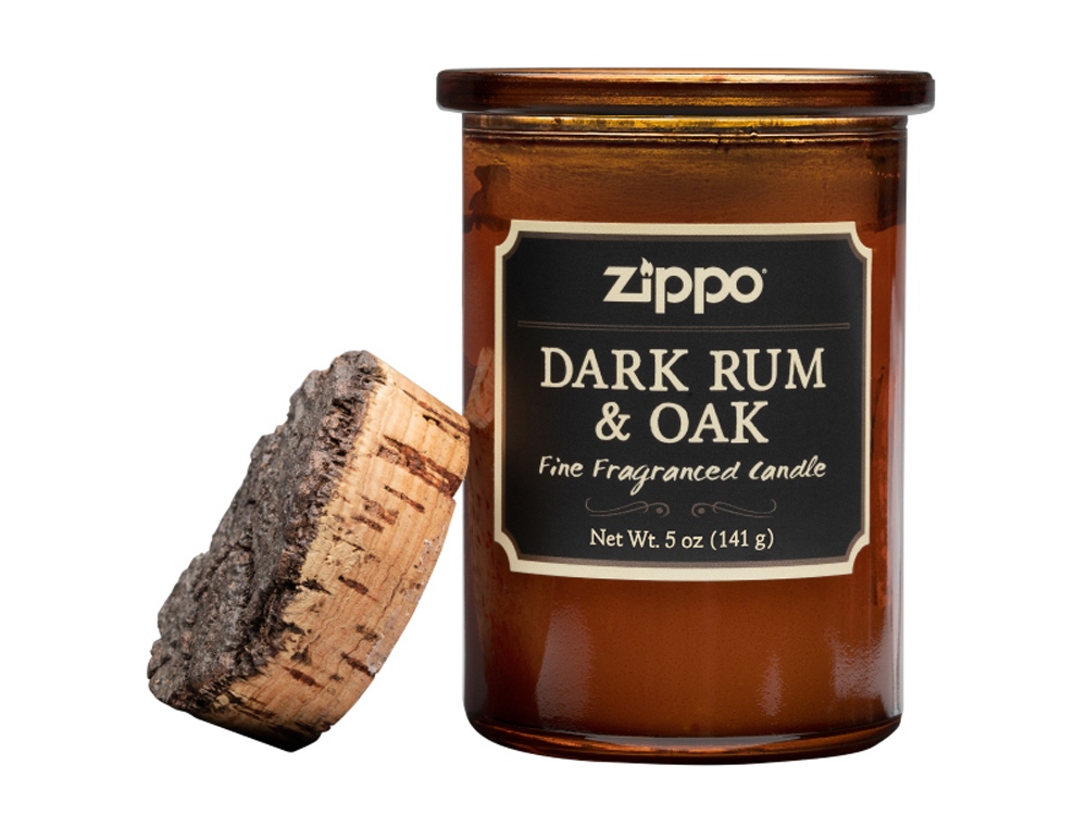 Ароматизированная свеча ZIPPO Dark Rum & Oak, воск/хлопок/кора древесины/стекло, 70x100 мм