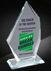 награда из стекла с цветной печатью