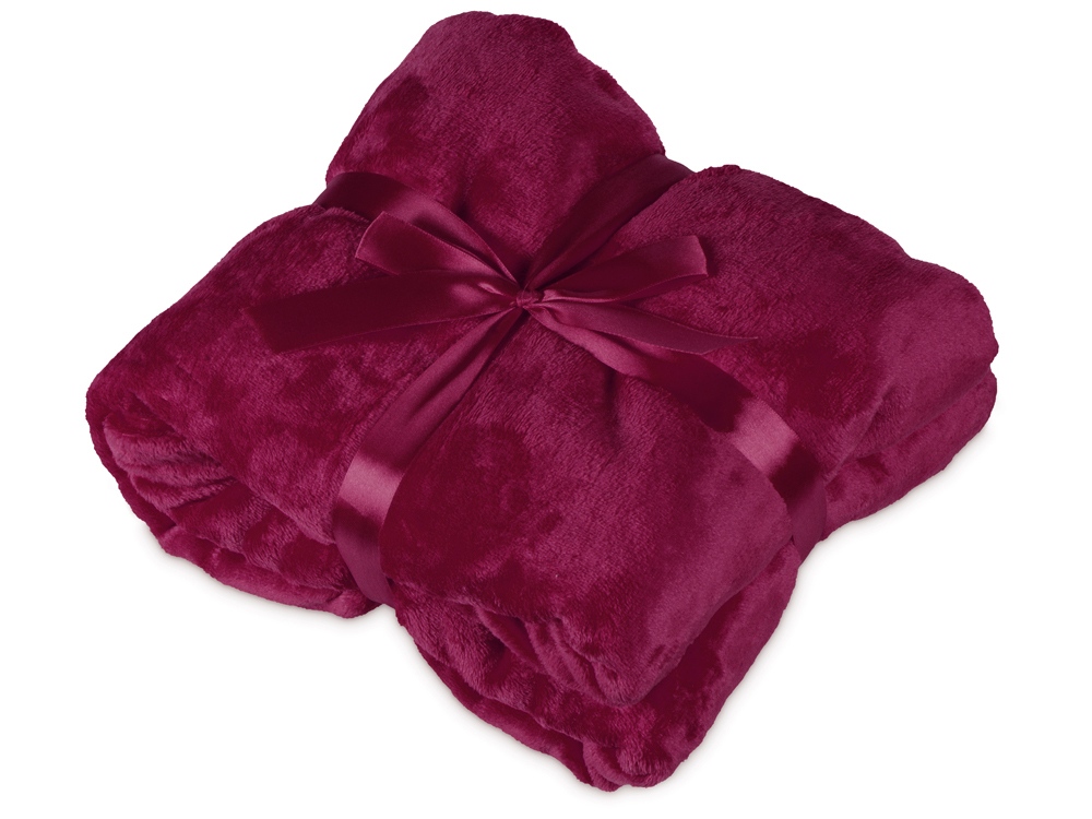 Подарочный набор с пледом, термокружкой и чаем, бордовый