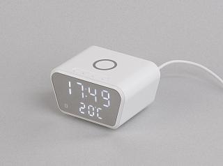 Настольные часы "Smart Clock" с беспроводным (15W) зарядным устройством, будильником и термометром