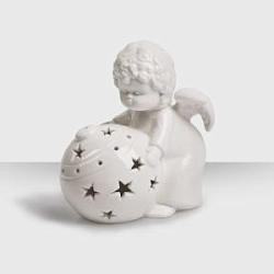Подсвечник "Ангел с елочным шаром"