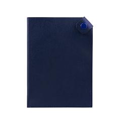 Чехол для паспорта PURE 140*100 мм., застежка на кнопке, натуральная кожа (гладкая), синий