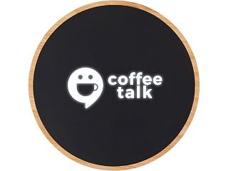 Беспроводное зарядное устройство с подсветкой лого Reedia S3, 15 Вт, бамбук, черный