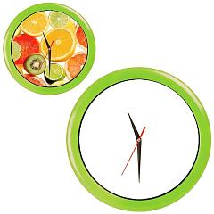Часы настенные "ПРОМО" разборные ; зеленый яркий,  D28,5 см; пластик