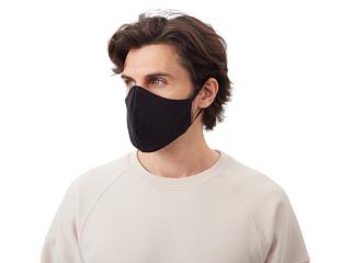 Маска для лица многоразовая с фиксаторами, черная