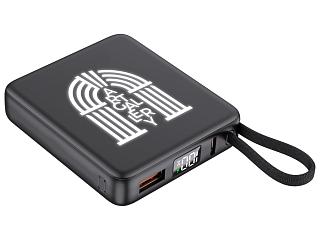 Внешний аккумулятор с подсветкой лого Nex, 5000 мАч, черный