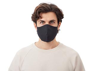 Маска для лица многоразовая из хлопка, анатомической формы, черный