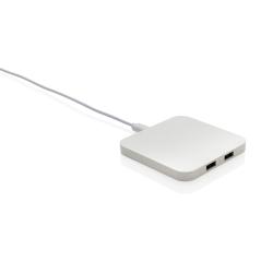 Беспроводная док-станция из переработанного пластика RCS с USB-портами, 10 Вт Беспроводная док-станция из переработанного пластика RCS с USB-портами, 10 Вт