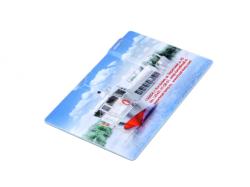 USB-флешка на 16 Гб в виде пластиковой карты с полностью выдвижным чипом, белый USB-флешка на 16 Гб в виде пластиковой карты с полностью выдвижным чипом, белый