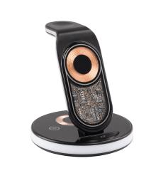Беспроводная (15W) зарядная станция "Tron" с прозрачным корпусом и подсветкой Беспроводная (15W) зарядная станция "Tron" с прозрачным корпусом и подсветкой