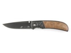 Нож складной Stinger, 71 мм, (чёрный), материал рукояти: сталь/дерево (коричневый) Нож складной Stinger, 71 мм, (чёрный), материал рукояти: сталь/дерево (коричневый)