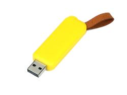 USB-флешка промо на 8 Гб прямоугольной формы, выдвижной механизм, желтый USB-флешка промо на 8 Гб прямоугольной формы, выдвижной механизм, желтый