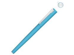 Ручка металлическая роллер Brush R GUM soft-touch с зеркальной гравировкой, голубой Ручка металлическая роллер Brush R GUM soft-touch с зеркальной гравировкой, голубой