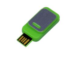 USB-флешка промо на 8 Гб прямоугольной формы, выдвижной механизм, зеленый USB-флешка промо на 8 Гб прямоугольной формы, выдвижной механизм, зеленый