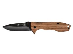 Нож складной Stinger, 80 мм, (чёрный), материал рукояти: сталь/эбеновое дерево (коричневый) Нож складной Stinger, 80 мм, (чёрный), материал рукояти: сталь/эбеновое дерево (коричневый)