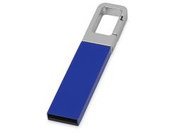 Флеш-карта USB 2.0 16 Gb с карабином Hook, синий/серебристый Флеш-карта USB 2.0 16 Gb с карабином Hook, синий/серебристый