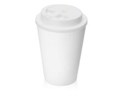 Пластиковый стакан Take away с двойными стенками и крышкой с силиконовым клапаном, 350 мл, белый Пластиковый стакан Take away с двойными стенками и крышкой с силиконовым клапаном, 350 мл, белый