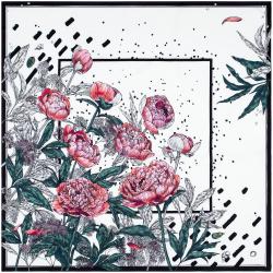 Платок шелковый Delicate, пионы Платок шелковый Delicate, пионы
