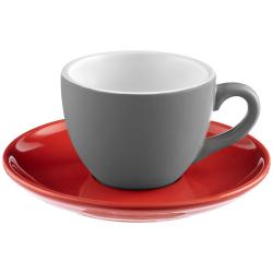 Чайная пара Cozy Morning, серая с красным Чайная пара Cozy Morning, серая с красным