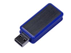 USB-флешка промо на 8 Гб прямоугольной формы, выдвижной механизм, синий USB-флешка промо на 8 Гб прямоугольной формы, выдвижной механизм, синий